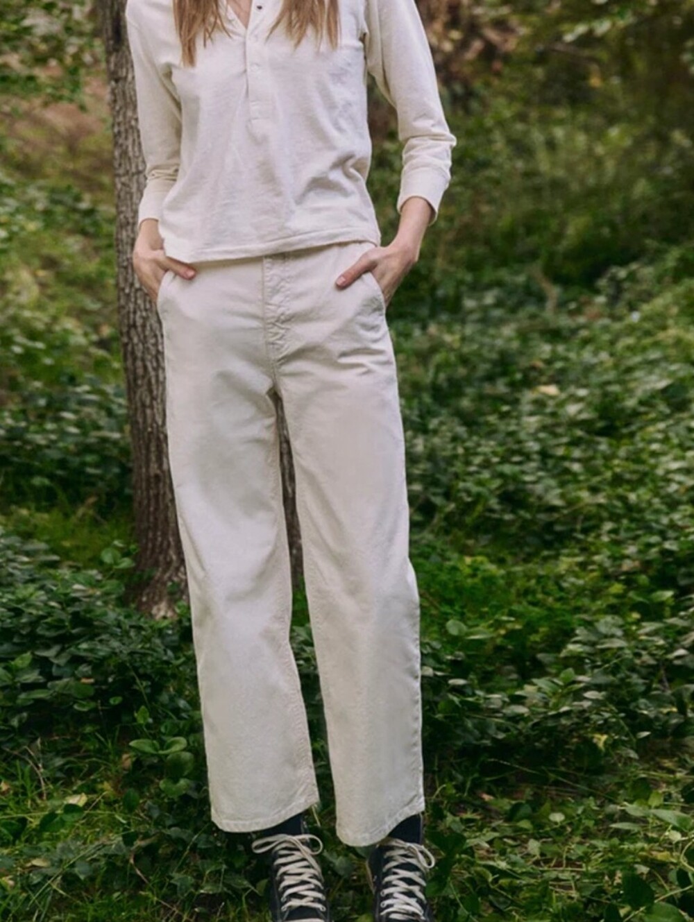 The GREAT The Painters Pant Off White Wide Leg Sailor Fisherman